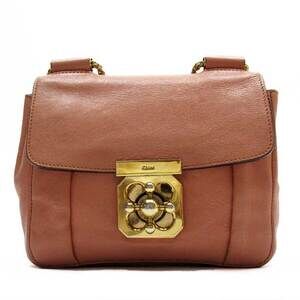 Chloe Elsie crossbody shoulder bag Beige Tan pink gold leather